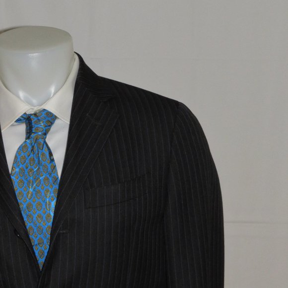 Polo Ralph Lauren Corneliani Custom Gray Striped Three Button Suit 38R